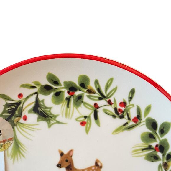 Ceramica Cuore Christmas Ceramic Appetizer Plates 8in Made in Italy Set of 4 New - Picture 8 of 15
